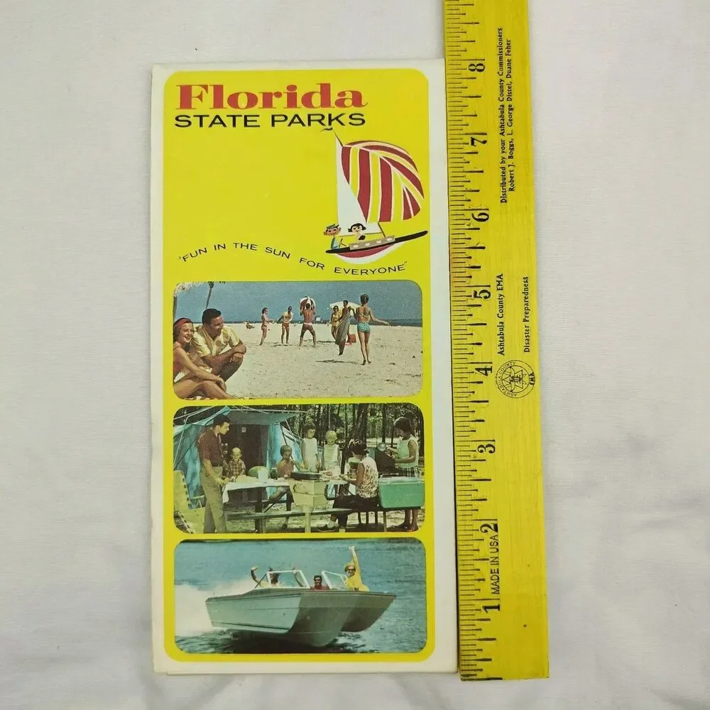 Florida State Parks Vintage Travel Brochure Booklet Map Color Images USA